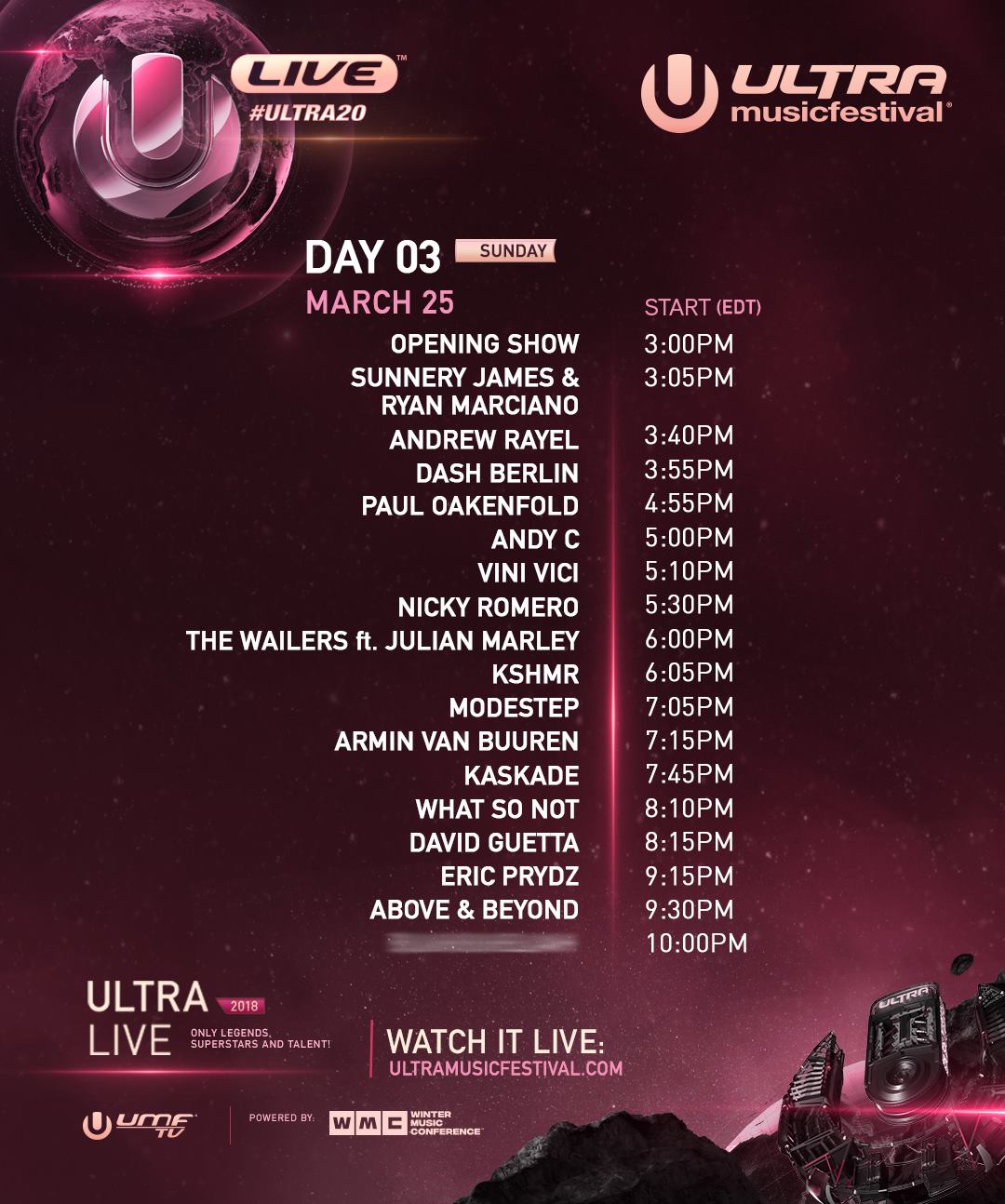 Ultra Live Stream Schedule