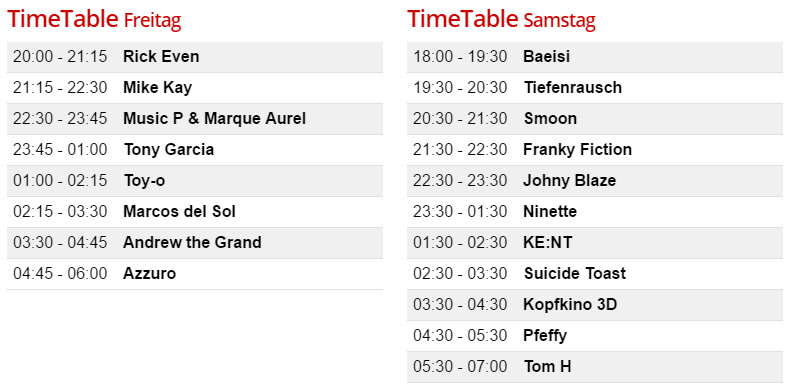 Timetable Borderline