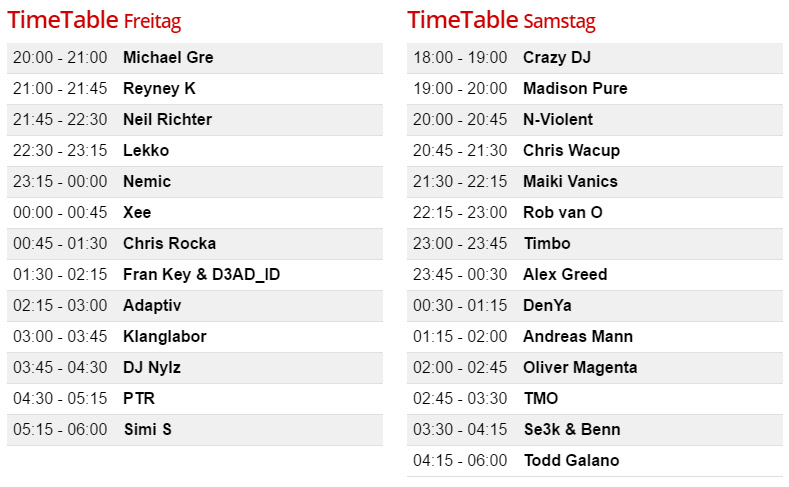 Timetable Raute